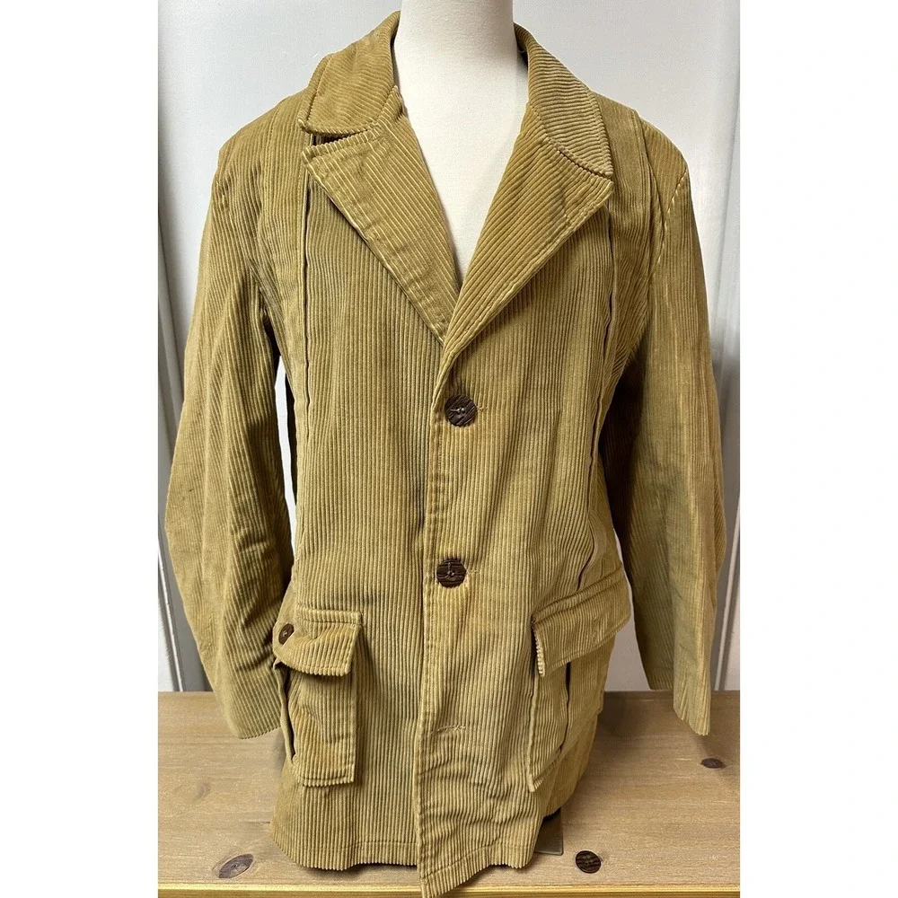 Vintage 1970‎ s English Squire Original Corduroy Jacket Retro Sz 42 Tan Brown - Picture 3 of 5